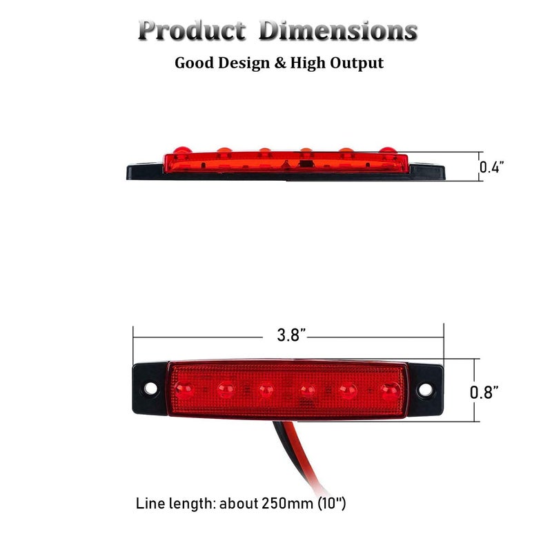 PSEQT LED Boat Interior Lights Marine Courtesy Light Strip Deck Transom Cockpit Navigation Lighting Waterproof for Fishing Pontoon Kayak Yacht Sailboat (Red 10Pcs) - Image 2
